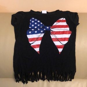 Black t shirt with American flag
